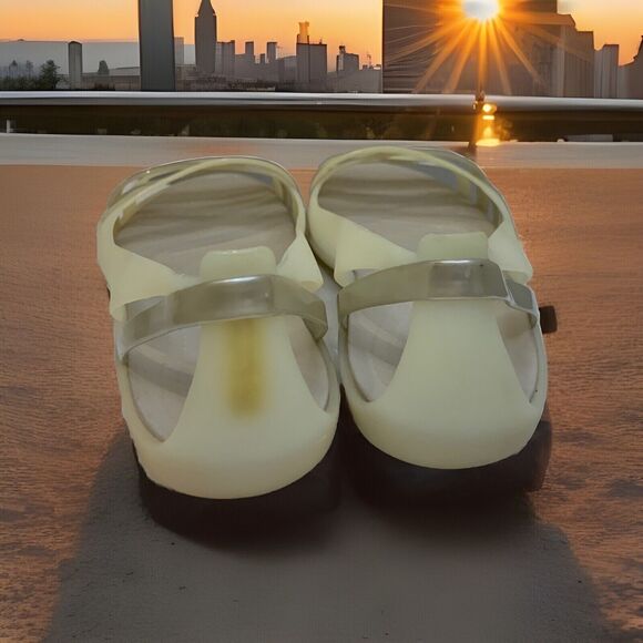 Crocs Flats Womens 7 Isabella Huarache 2 Metallic Yellow Open Toe Boho Comfort - Picture 6 of 9